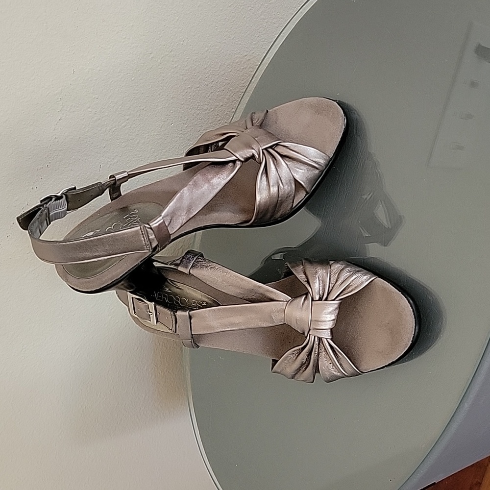 Aerosols  Ambiance Dk Silver Leather Heels